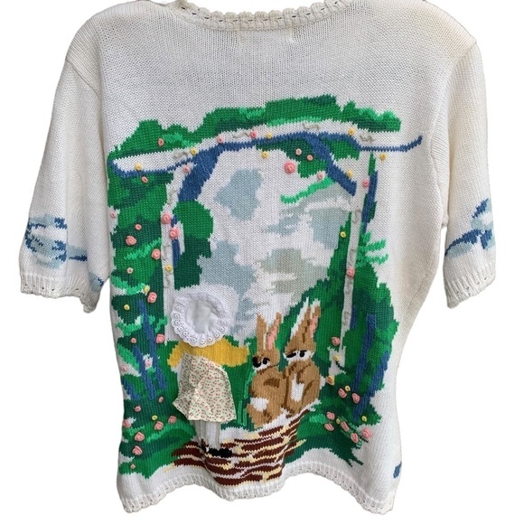 Vintage Eagle’s Eye Bunny Rabbit Cardigan Sweater Medium - Picture 4 of 7